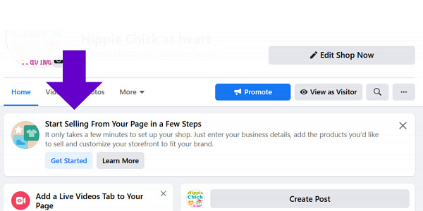 setting up a facebook shop